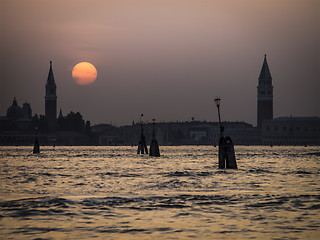 Image showing Sunset Venice Italy