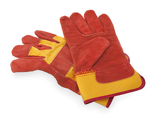 Image showing Pair of work gloves on white