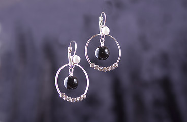 Image showing earrings with agate