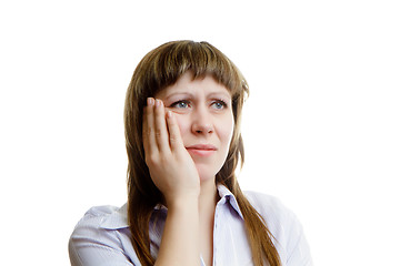 Image showing young woman with a toothache