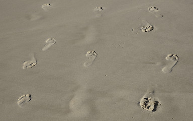 Image showing footprints in the sand