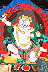Image showing Ancient Tibetan wall painting art of buddha
