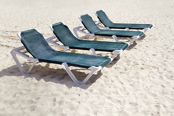 Image showing Green Beach Chairs