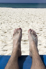 Image showing Feet on Beach