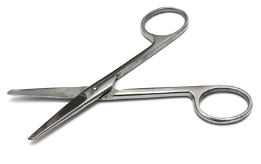 Image showing Metal medical shears on a white background