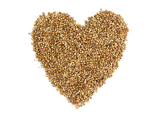 Image showing coriander seeds a heart 