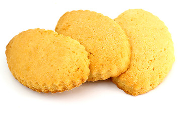 Image showing three shortbread cookies stacked