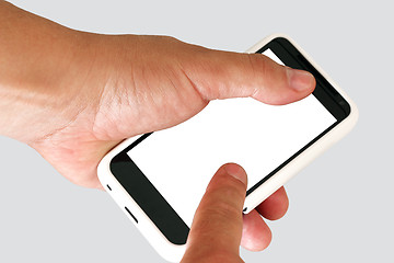 Image showing Mobile phone  in a man's hand. 