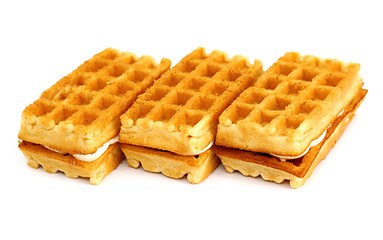 Image showing waffle cookies stacked 