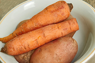 Image showing Boiled vegetables on a plate