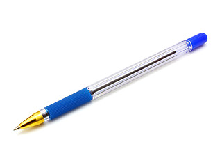 Image showing The dark blue ball pen