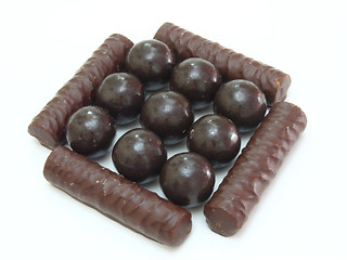 Image showing Dark brown Chocolate balls 