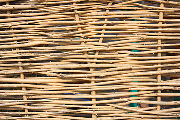 Image showing Close up of the wattle-fence