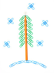 Image showing Paper clip Christmas tree