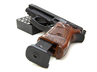Image showing The close up of a pistol 