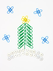 Image showing Paper clip Christmas tree