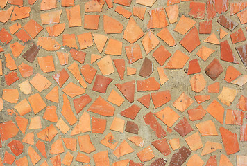 Image showing red orange and yellow rustic mosaic