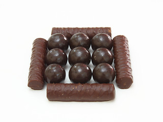 Image showing Dark brown Chocolate balls