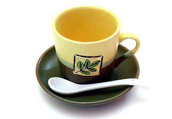 Image showing Ceramic cup on a saucer