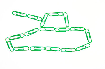 Image showing The tank from paper clips