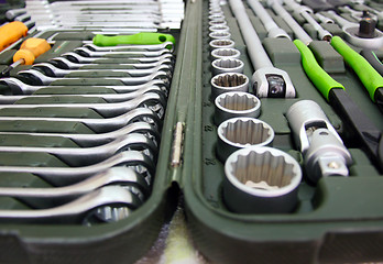 Image showing set of tools for home and car in a box