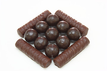 Image showing Dark brown Chocolate balls