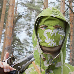 Image showing Hunter in camouflage