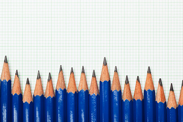 Image showing Pencils and graph paper