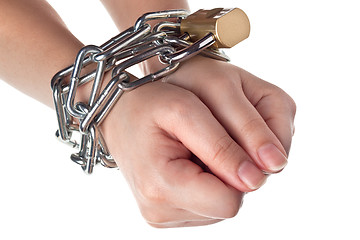 Image showing Hands in chain