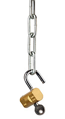 Image showing Chain and open lock