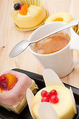 Image showing espresso coffee and  fruit cake