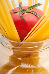 Image showing fresh tomato and spaghetti pasta
