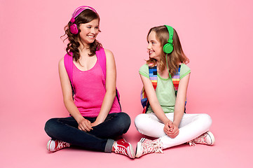 Image showing Beautiful teenagers looking at each other