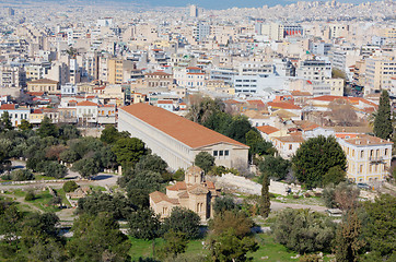 Image showing View of Athens from Aeropagus Hill, Greece