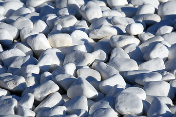 Image showing White Pebbles on the Beach