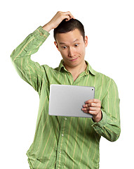 Image showing Business Man With Touch Pad