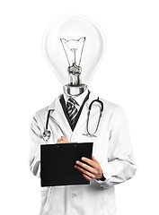 Image showing Lamp Head Doctor Man With Stethoscope