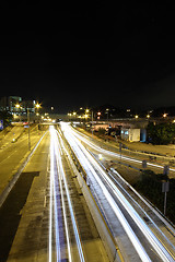 Image showing Traffic in Hong Kong at night