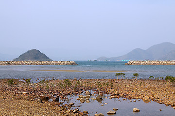 Image showing Coastal landscape in Hong Kong at day time