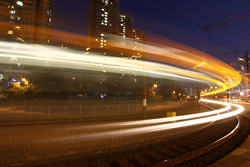 Image showing Traffic in modern city, light rail.