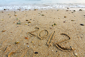 Image showing 2012 words on sand