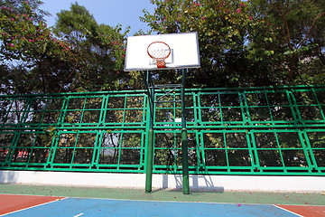 Image showing Basketball court in sunny day