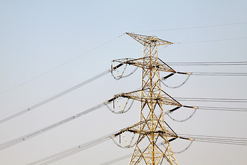 Image showing Electicity transmission tower and cables