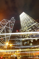 Image showing Traffic through downtown of Hong Kong at night