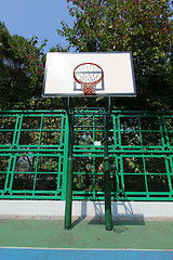 Image showing Basketball court in sunny day