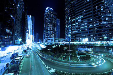 Image showing Hong Kong at night in cyber tone