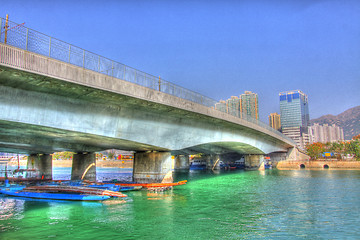 Image showing Hong Kong bridge and downtown at day