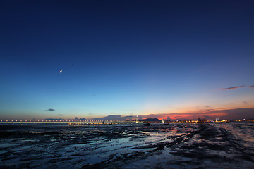 Image showing Sunset along the coast