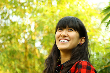 Image showing Asian woman happy in nature