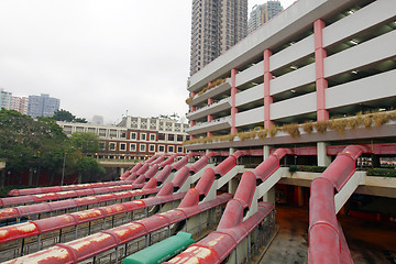 Image showing Car park and bus station in Hong Kong